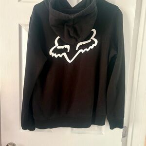 Fox Women's Black Hoodie with White Logo